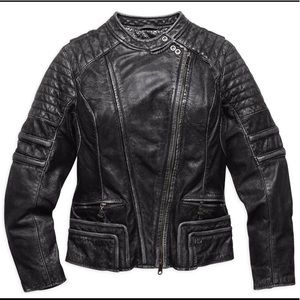 Harley-Davidson black distressed leather jacket